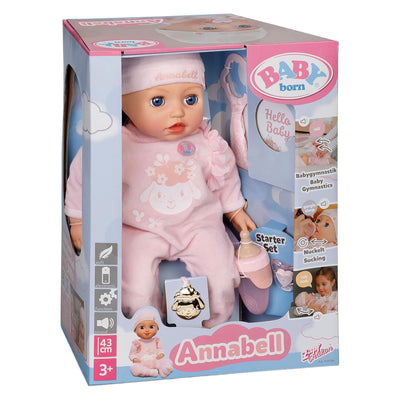Muñeca bebé born Annabell 43cm con accesorios y sonido.