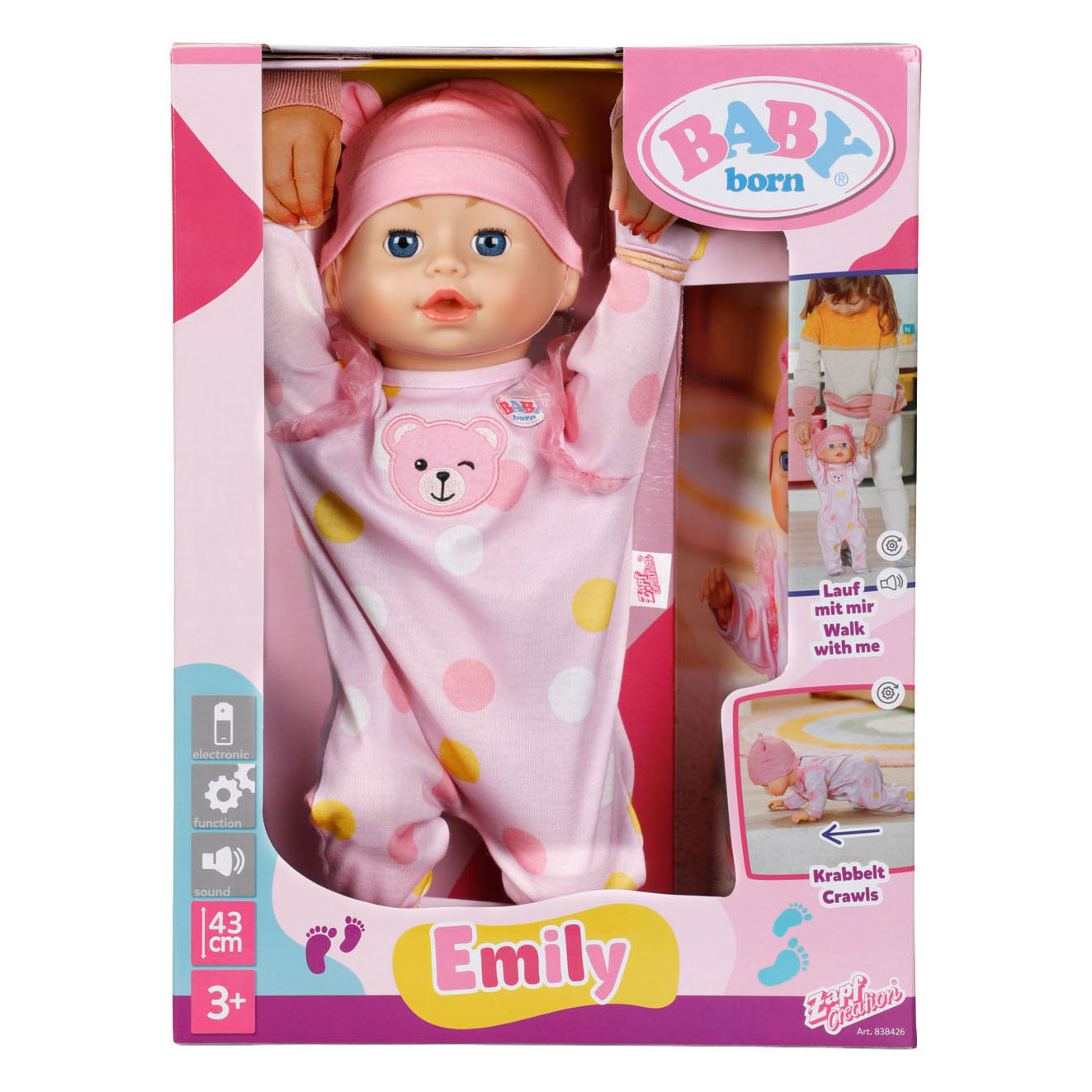 Bebé nacido emily camina conmigo - 43cm