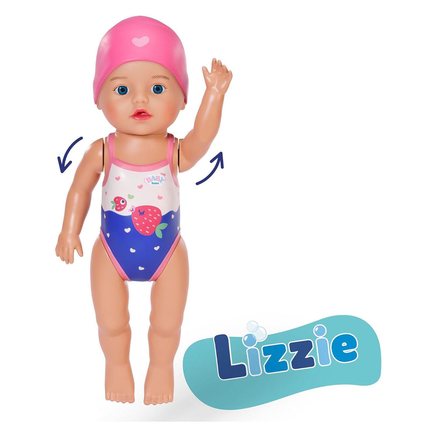 Baby Born Swimming Doll Lizzie 30 cm, giocattoli da bagno per bambini.