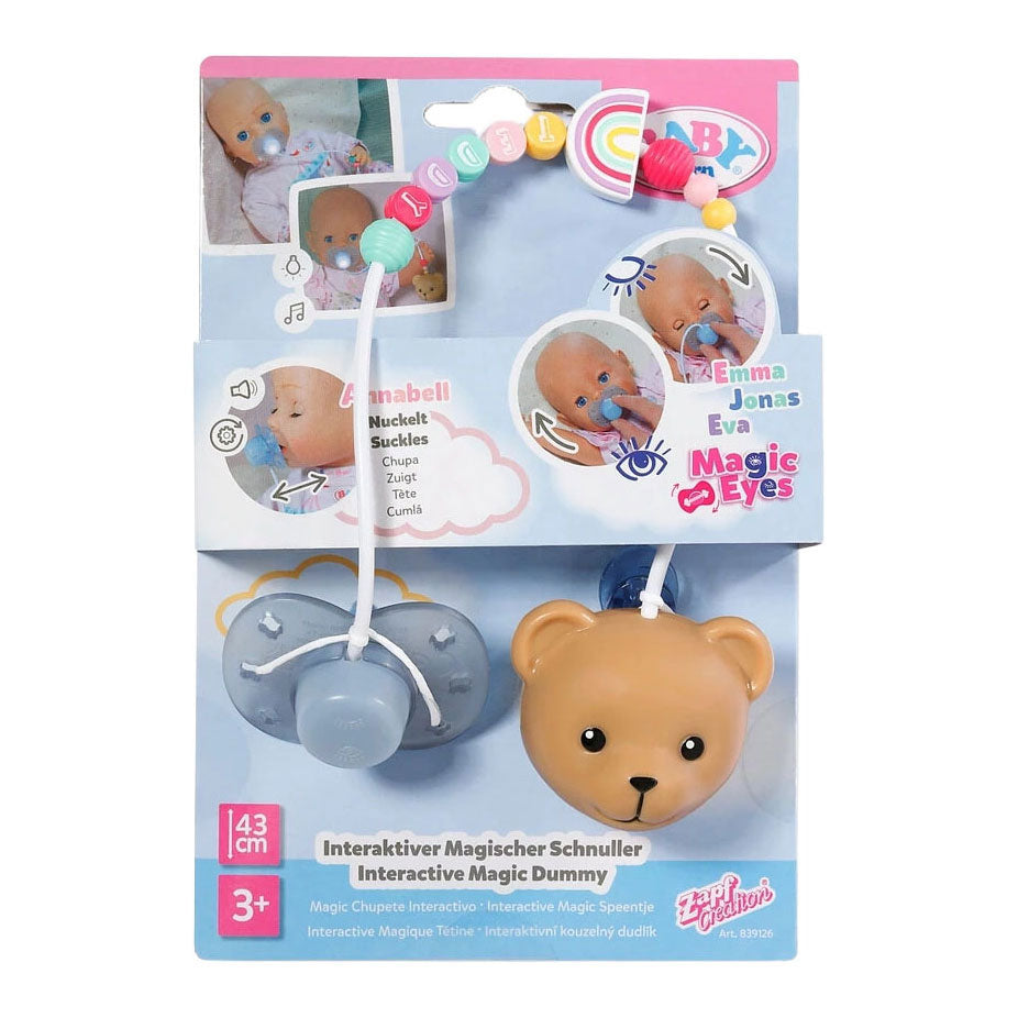 Ciuccio magico interattivo Baby Born con catenella per ciuccio per bambole da 43 cm
