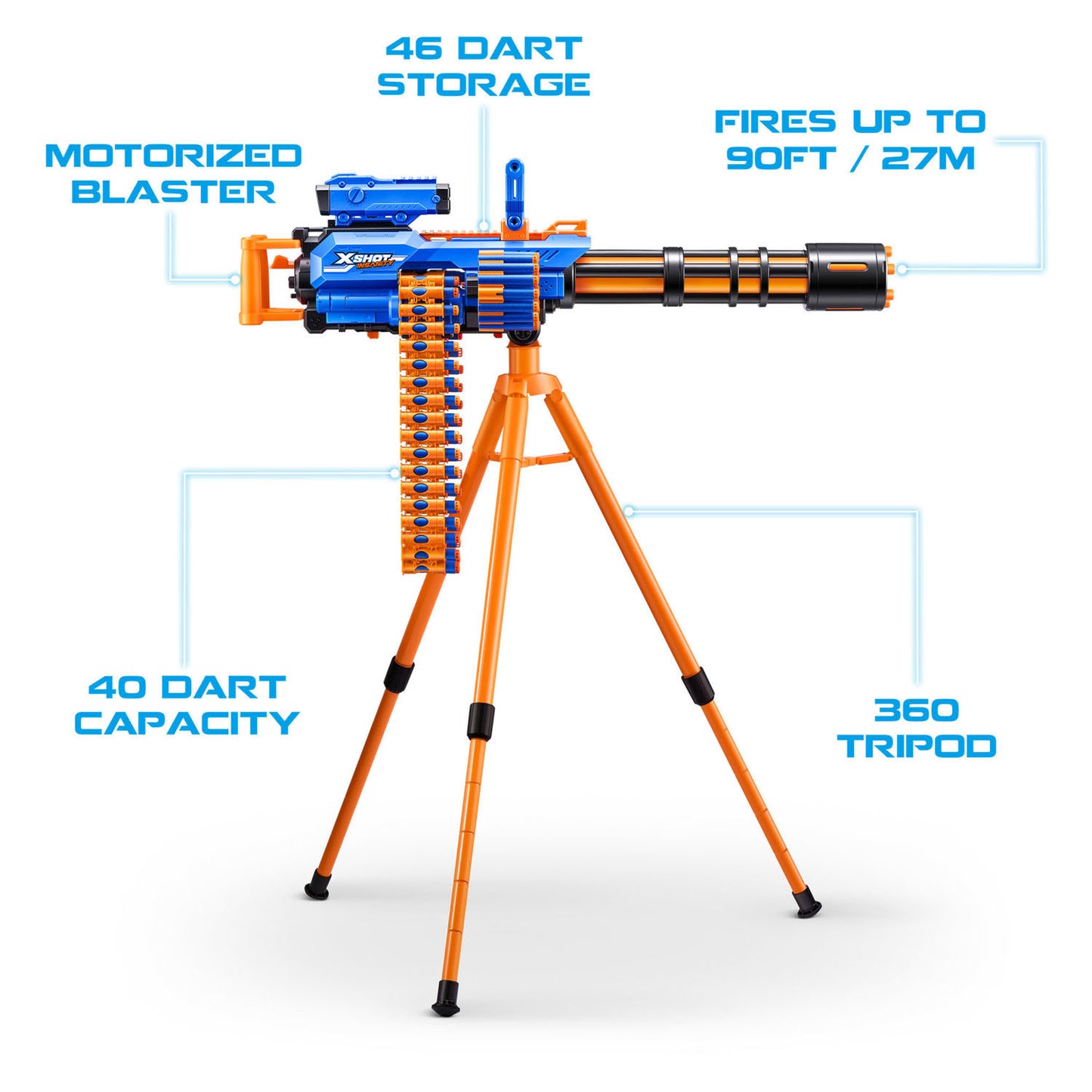 Xshot zuru x-shot insanity motorized rage fire blaster - 72 pijlen