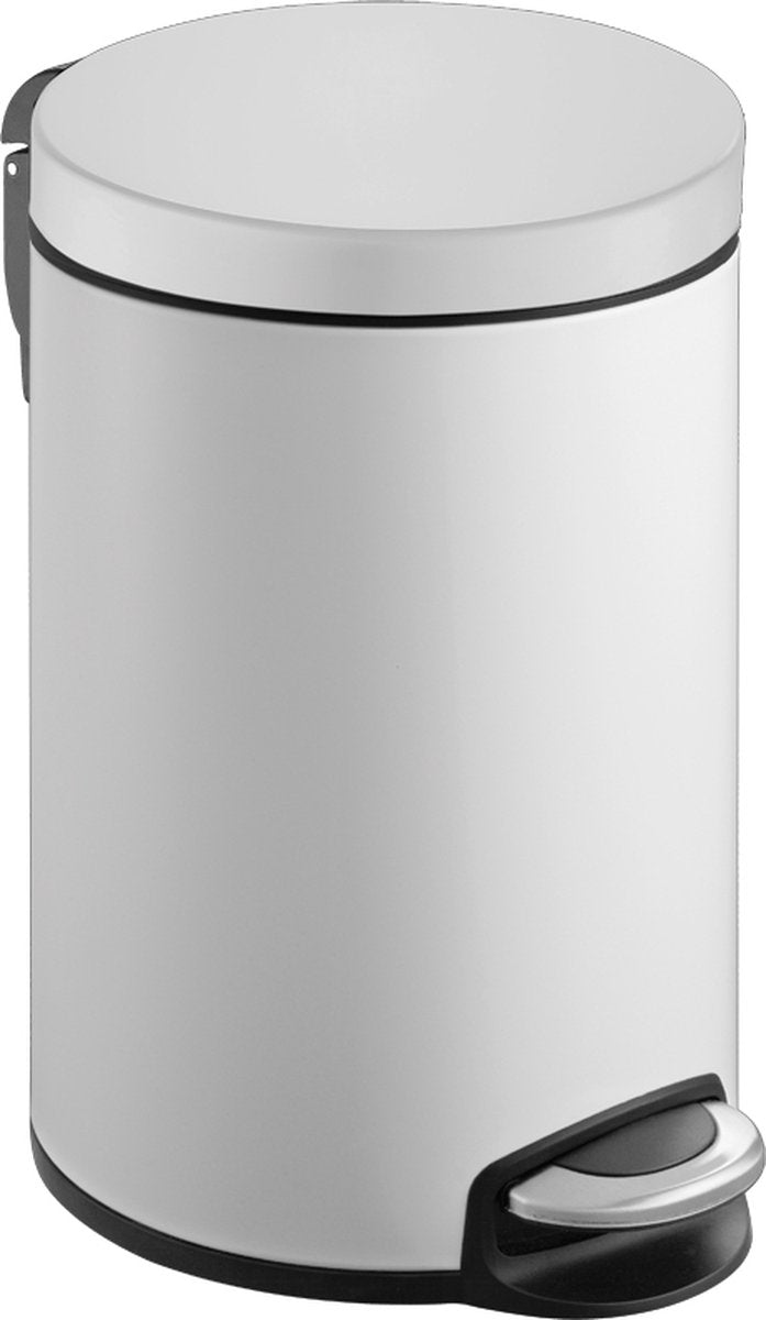 Eko - serene pedaalemmer 8 liter - steel plastic - wit - prullenbak