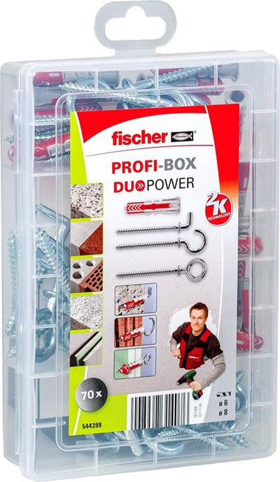 Fischer 544399 - Dübelsatz scraper hooks - autoclave pored concrete - mauerziegel - concrete - plaster block - plaster phase plates - plasterboard - plastic - 70 pieces - box (544399)