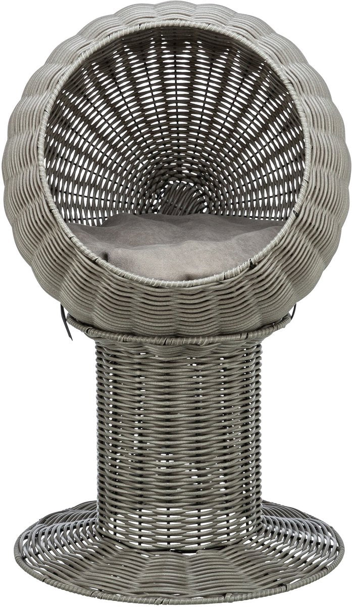 Trixie cuccia per gatti amalia rotonda in polyrattan grigio
