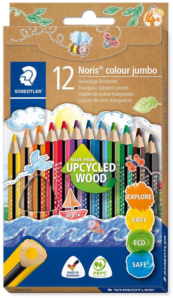 Staedtler noris colour jumbo kleurpotlood etui van 12 stuks