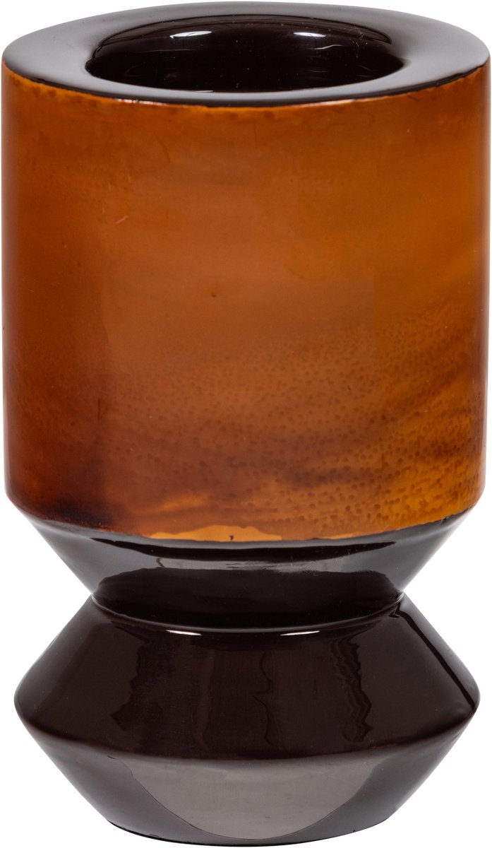 Woood kiva kandelaar 20x12 cm - metaal - bruin - 20x12x12 cm