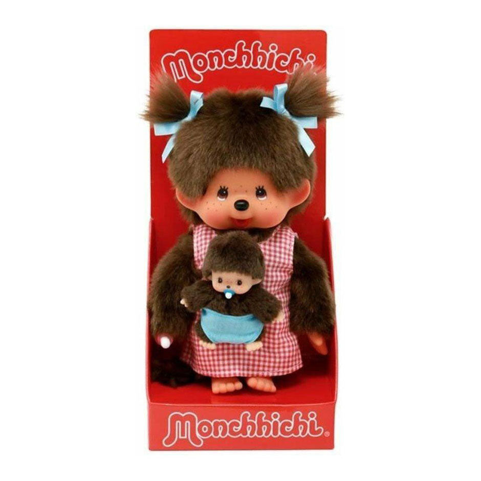 Bandai monchhichi - peluche mamá bebé