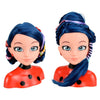 Bandai - miraculous ladybug - miraculous deluxe styling head 21cm - ladybug styling head + 30 accessories, clips, ribbons, jewelry - miraculous officially licensed - children's toys 4 years and + - p50247