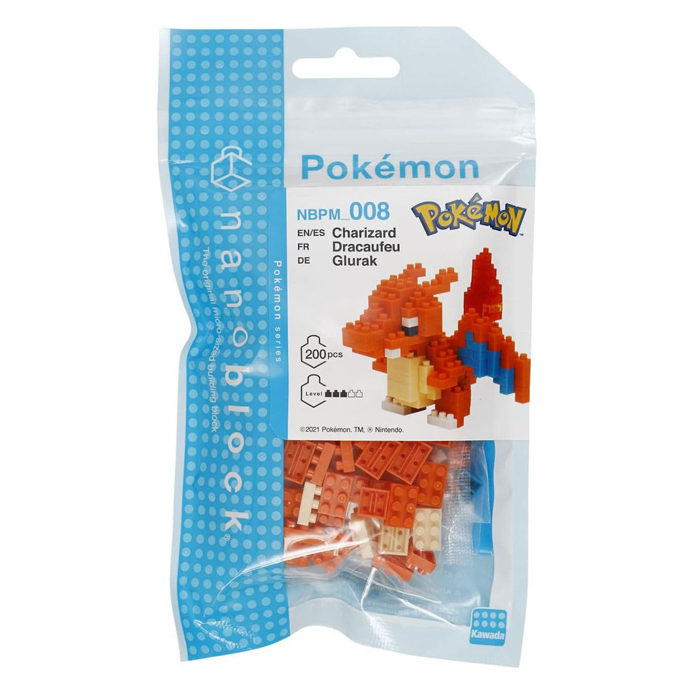 Bandai - nanoblock - charizard - pokémon - mini figura de ladrillo - juego de construcción - pixel charizard pokémon charizard figure kit de construcción - nbpm008