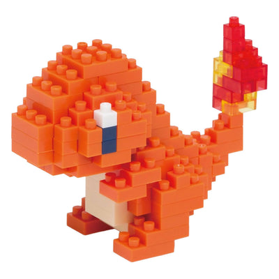 Bandai - nanoblock - charmander - pokémon - mini figure in mattoncini - set da costruzione - kit figure pokémon charmander pixel - nbpm002