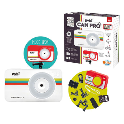Buki france buki - camara - camara - Camara 2 en 1 con modo viaje y modo deportivo para filmar