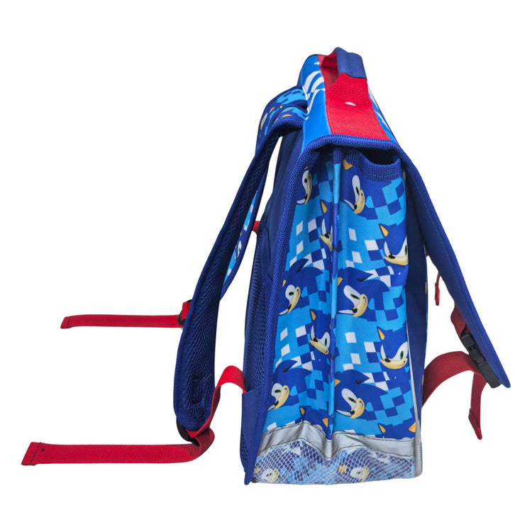 Borsa da scuola Sonic con 2 scomparti e tasca frontale