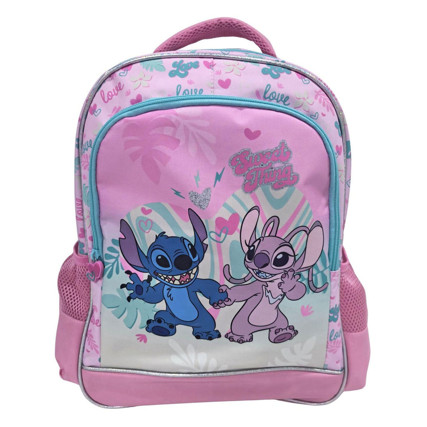 Zaino Disney Stitch Love 3 scomparti con tasche laterali
