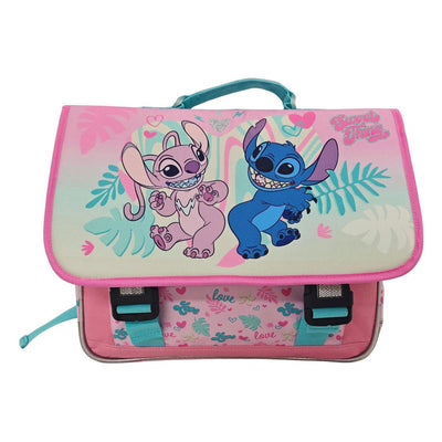 Zaino scuola Disney Stitch Love con 2 scomparti e tasca frontale