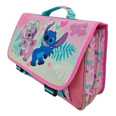 Zaino scuola Disney Stitch Love con 2 scomparti e tasca frontale