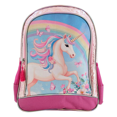 Mochila unicornio con 2 compartimentos - 38x33x14cm