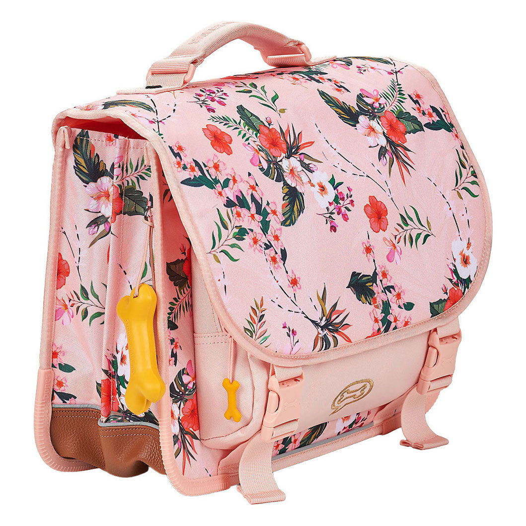 Borsa da scuola con fiori di pietre e ossa