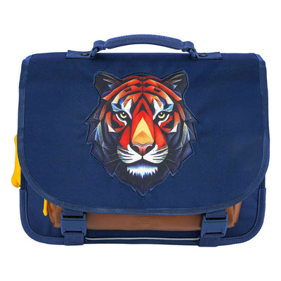 Zaino scolastico con pietre e ossa, sfaccettatura di tigre, loto indaco