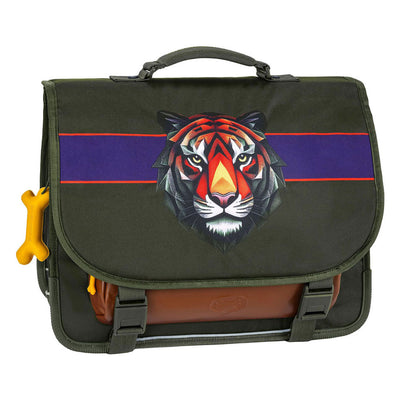 Stones and bones tiger facet khaki lake school bag