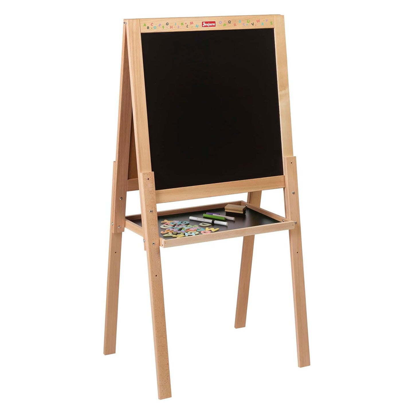 Gesso e lavagna bianca bifacciale in legno Jeujura