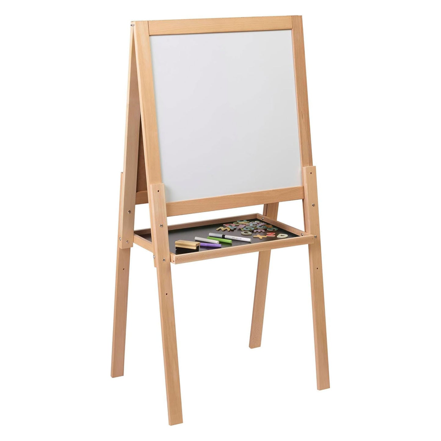 Gesso e lavagna bianca bifacciale in legno Jeujura