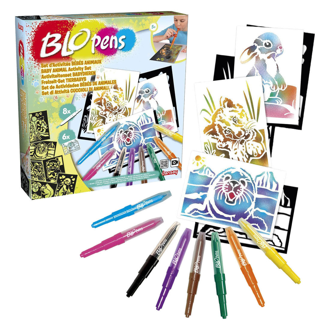 Set fai da te Blopens animaletti con 8 pennarelli