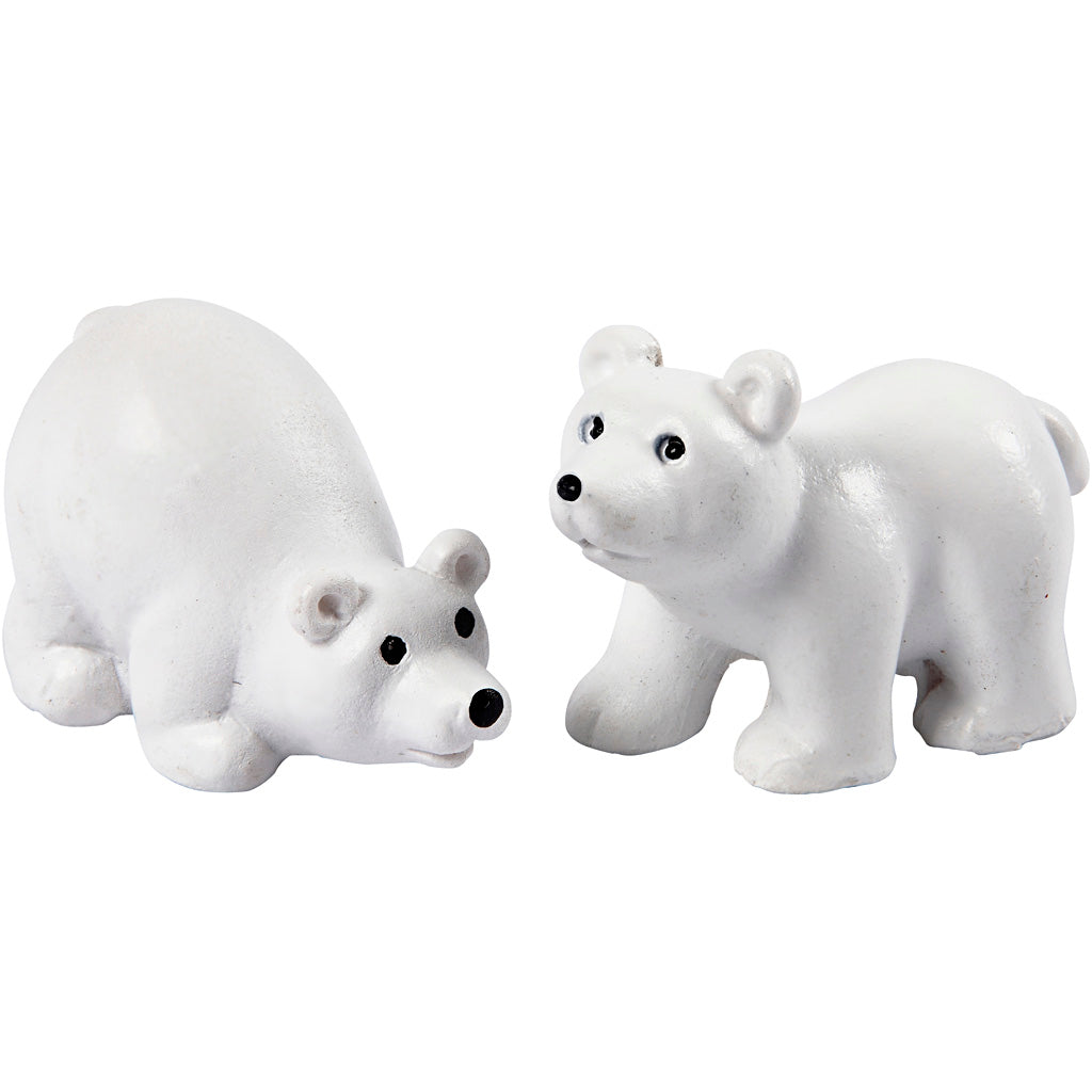 Figuras en miniatura de la empresa Creativ, h: 30 mm, l: 45 mm, blanco, 2 piezas 1 caja