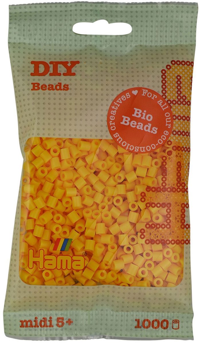Hama Bio String Beads Yellow (003), 1000.