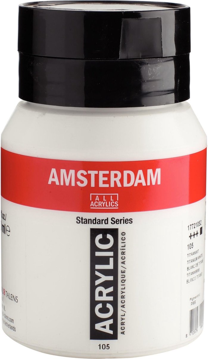 Amsterdam standard series acrylic paint pot 500 ml titanium white 105