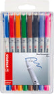 Rotuladores borrables finos Stabilo Ohpen en estuche - 8 uds.