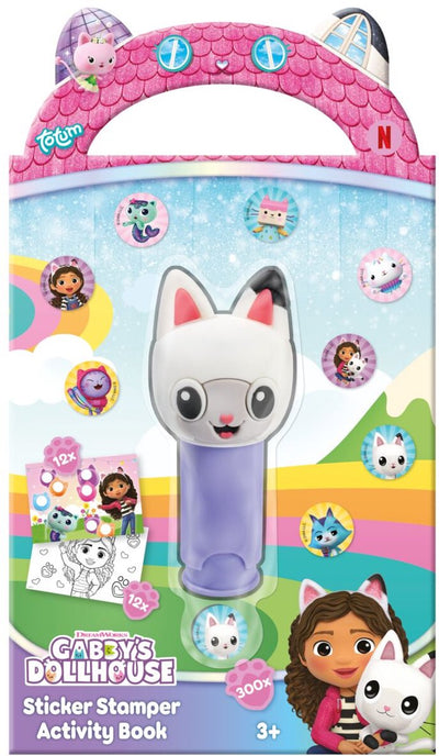 Totum gabby's casa delle bambole libro delle attività adesivo timbratura colori - incl. 300 adesivi: giocattoli creativi per la casa delle bambole di Gabby da 3 anni