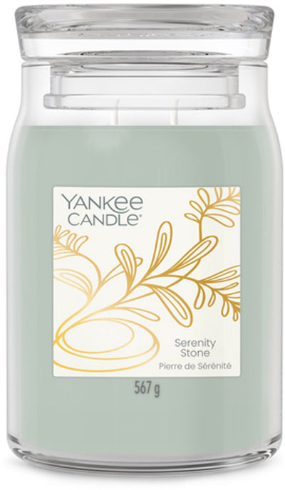 Vela Yankee - pequeños lujos - tarro grande de piedra serenidad - hasta 90 horas de combustión