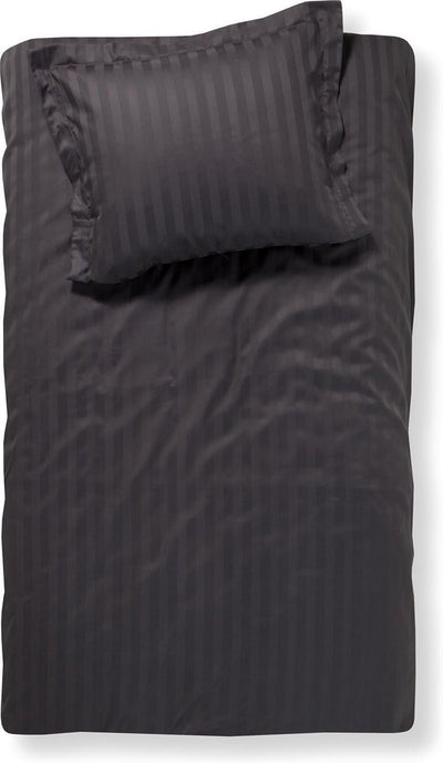 Damai linea - duvet cover - 140x200 220 cm - single - graphite + 1 pillowcase 60x70