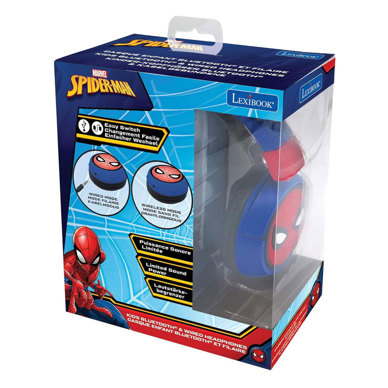 Auriculares con cable y Bluetooth 2 en 1 de Spider-man