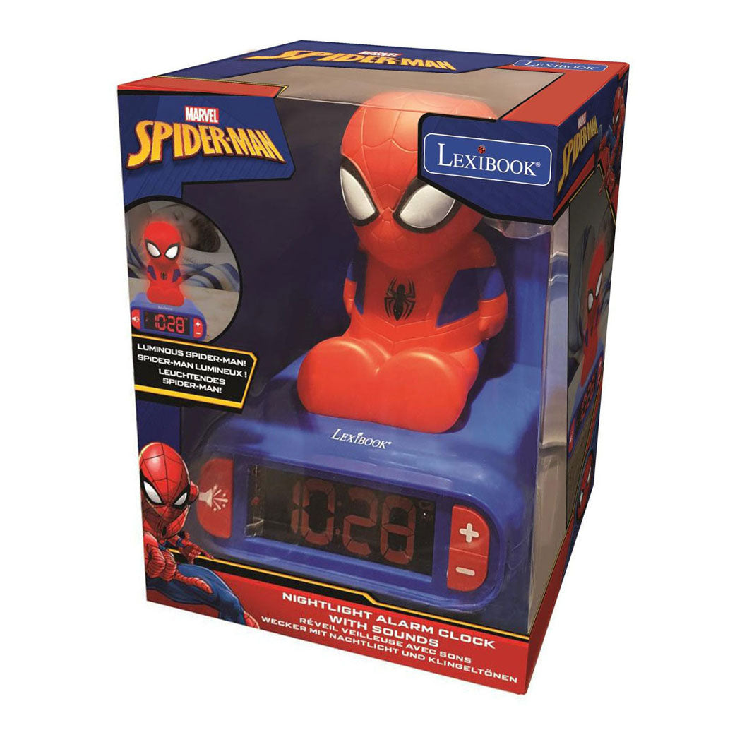 Sveglia Lexibook con luce notturna design 3D Spiderman ed effetti sonori