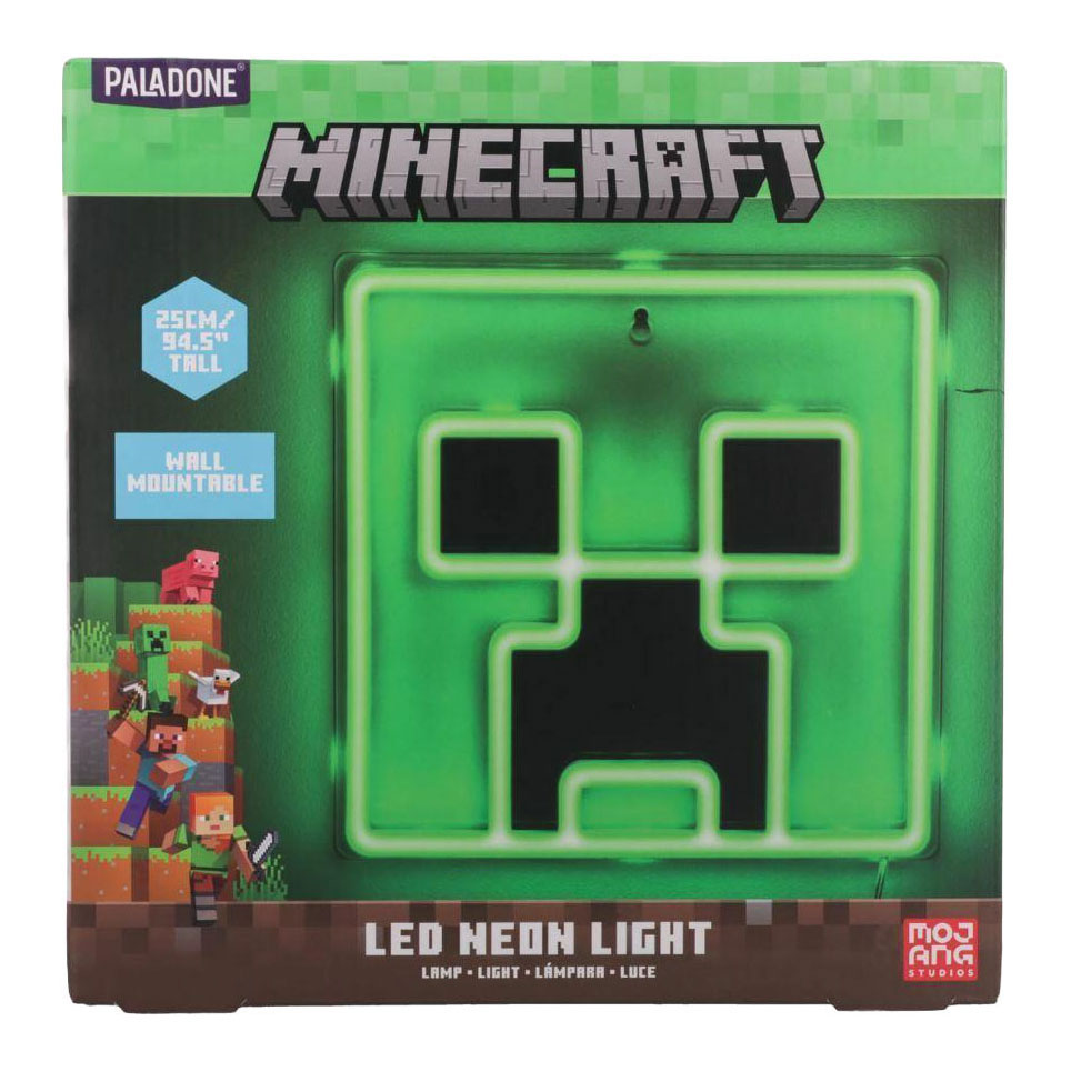 Lámpara de pared de neón led creeper de Minecraft