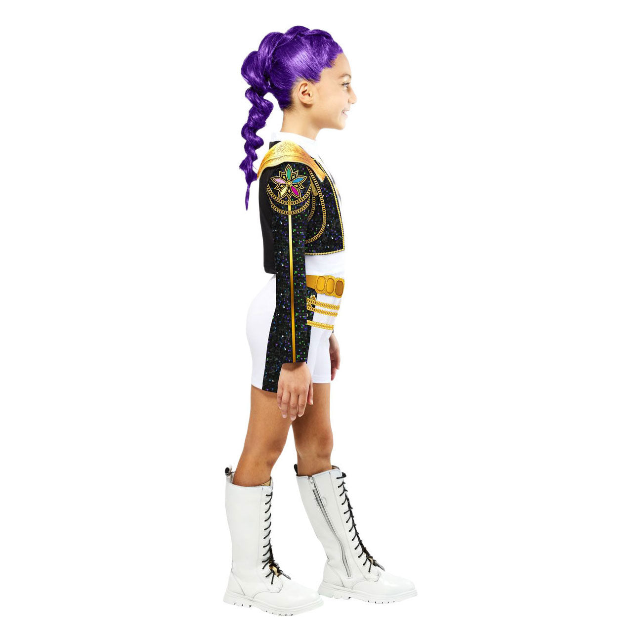 Costume da cacciatore di demoni K-pop classico Rumi dorato per 11-13 anni