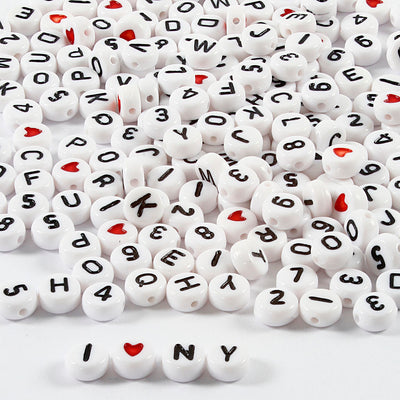 Creativ company plastic letterkralen 7 mm wit 200gr