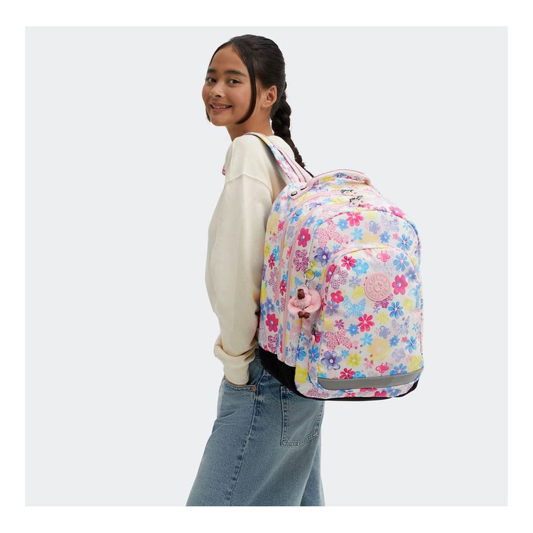 Kipling class room backpack - flower stamp