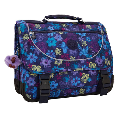 Zaino preppy Kipling - stampa con fiori scuri