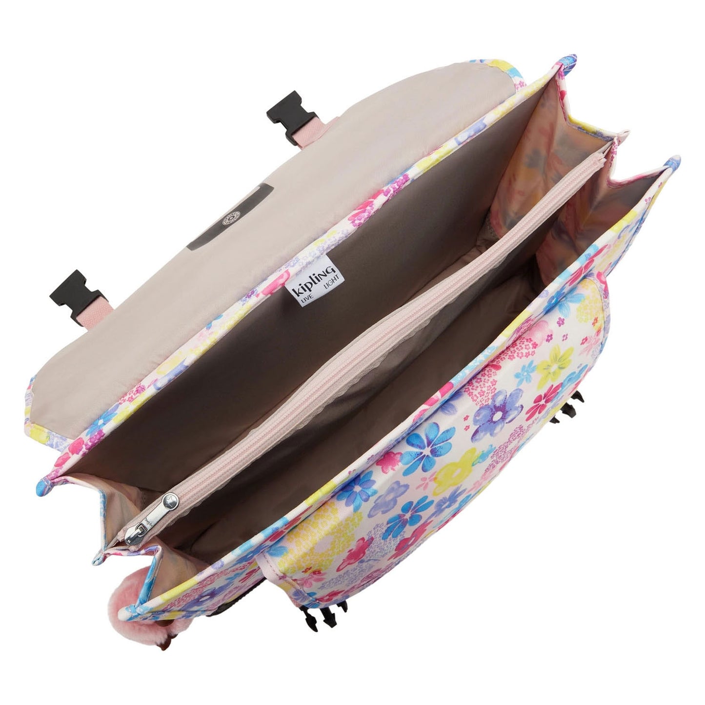 Mochila preppy de Kipling - estampado de flores