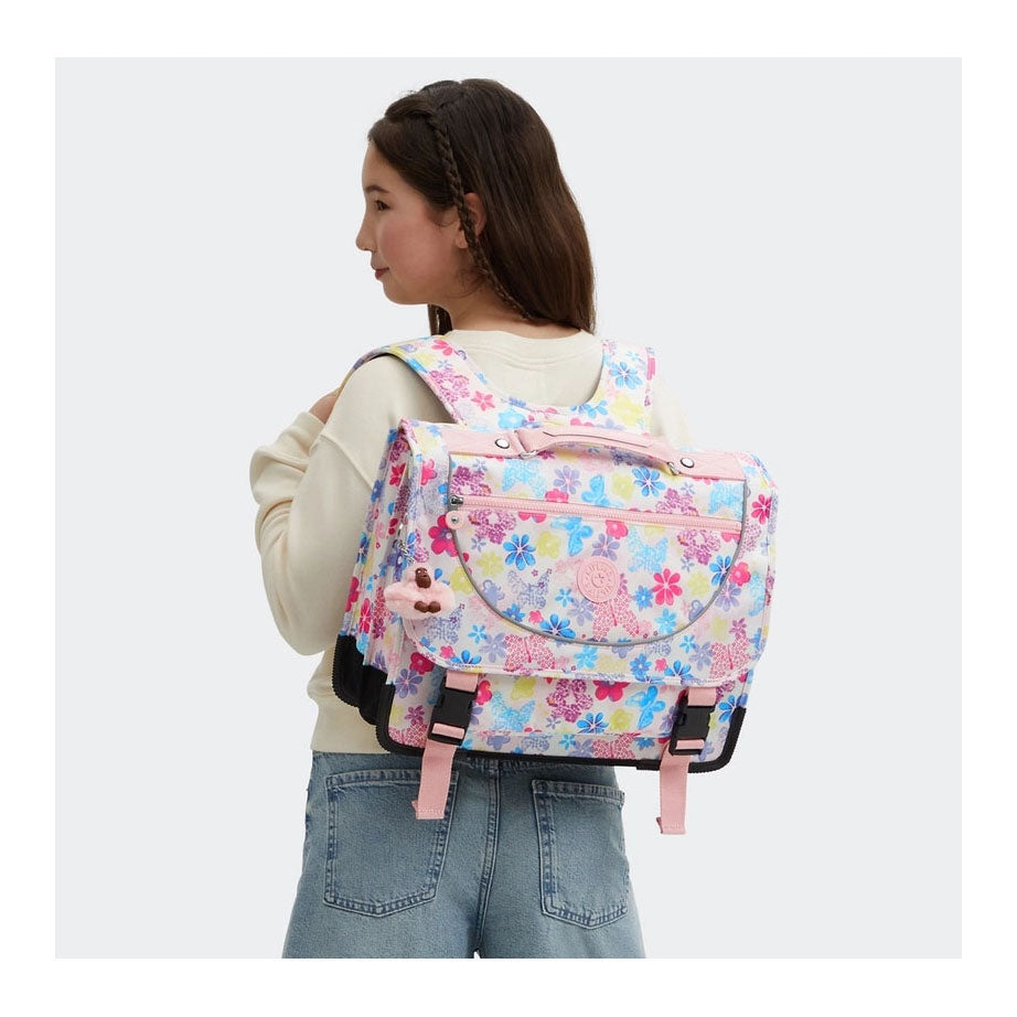 Mochila preppy de Kipling - estampado de flores