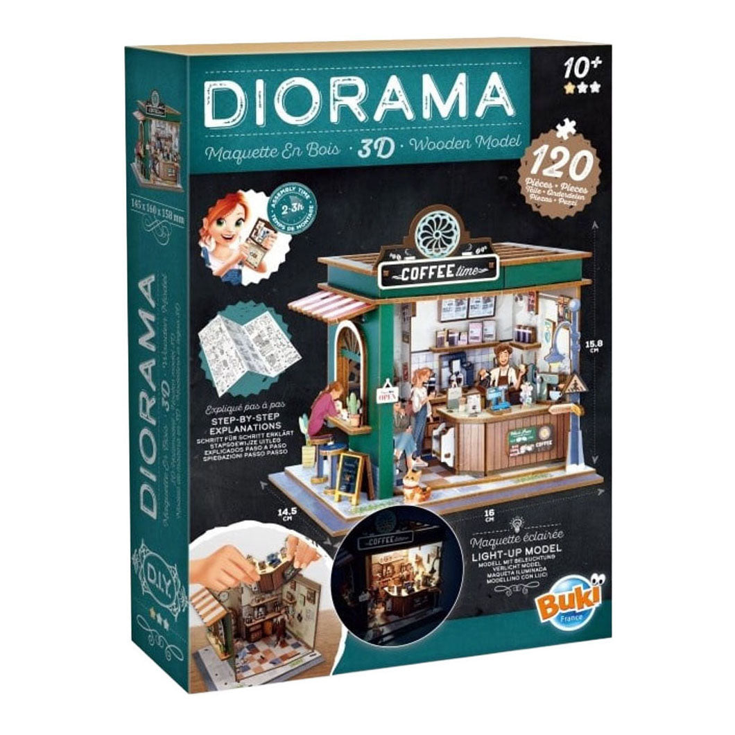 Buki france buki - kit modelo - diorama - madera - café en miniatura