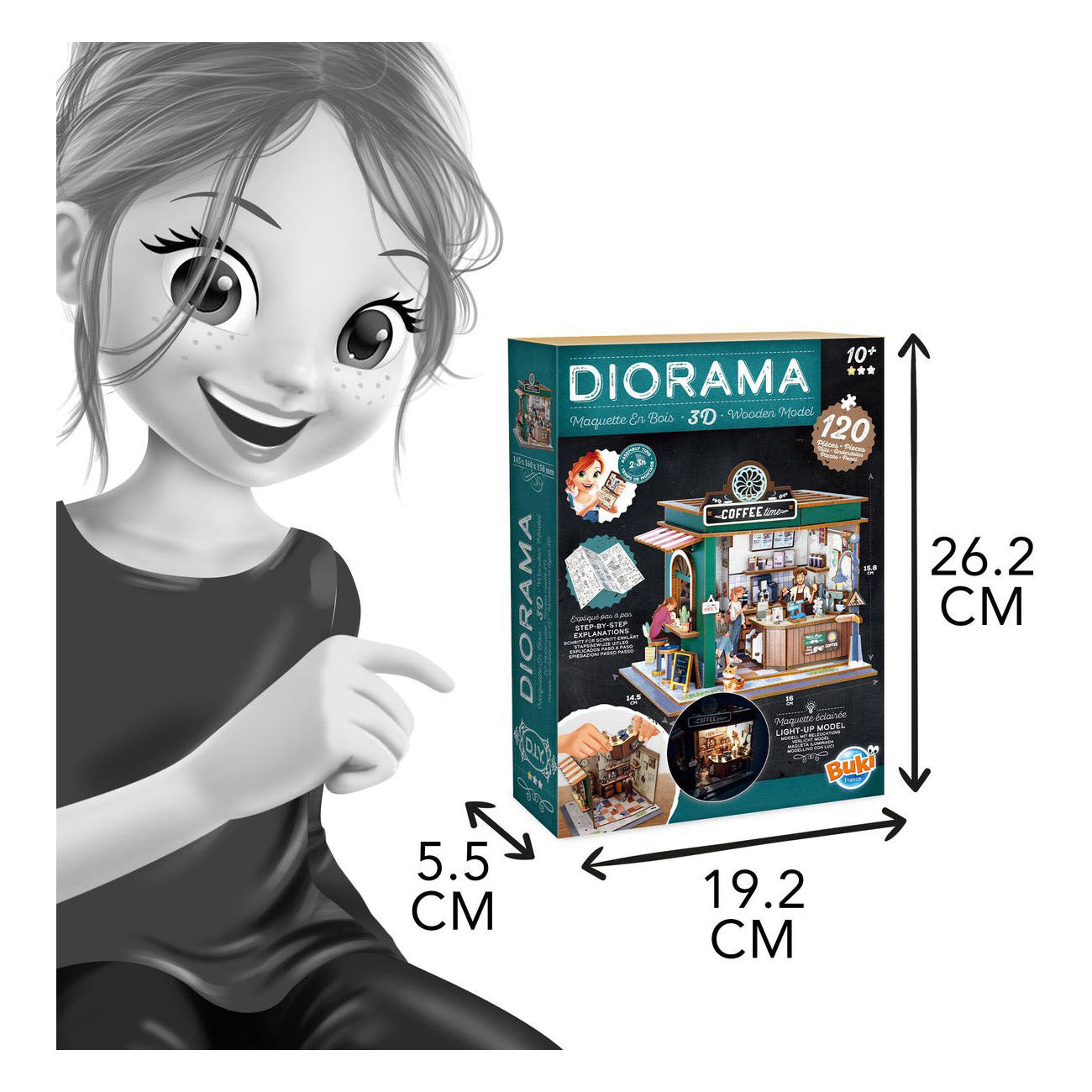 Buki france houten bouwpakket diorama café - 120dlg.