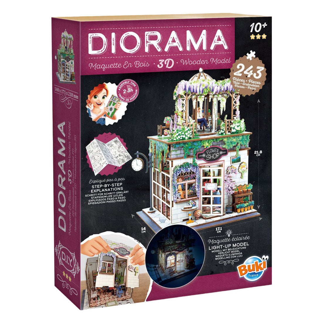 Buki France Buki - diorama en kit modelo de madera - tema de floristería