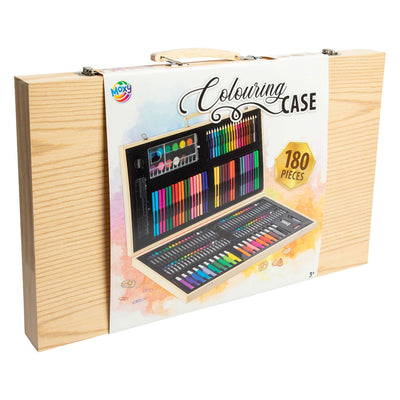 Grafix drawing box for children 180pcs - coloring case - color drawing - suitable for children and adults - including markers, crayons, paint, and more