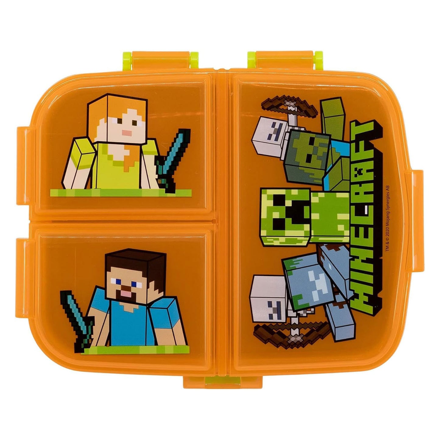 Fiambrera Minecraft con 4 compartimentos