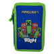 Minecraft filled pencil case with 2 compartments