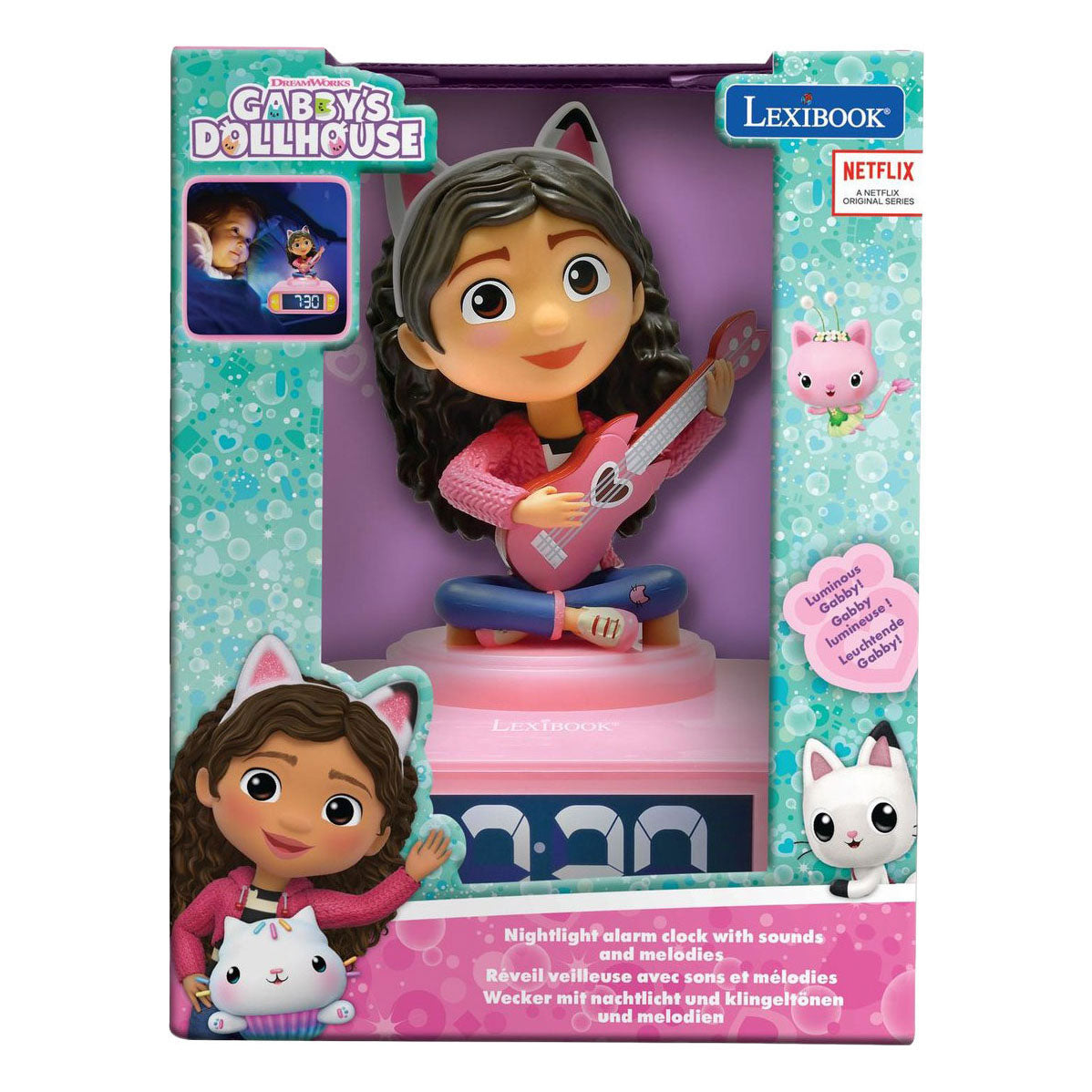 Gabby dollhouse 3d digitale alarmklok met licht en geluid