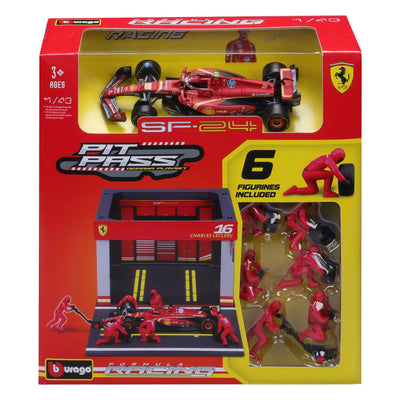RC Burago Ferrari Pit Pass con Charles Lecle - 1:43